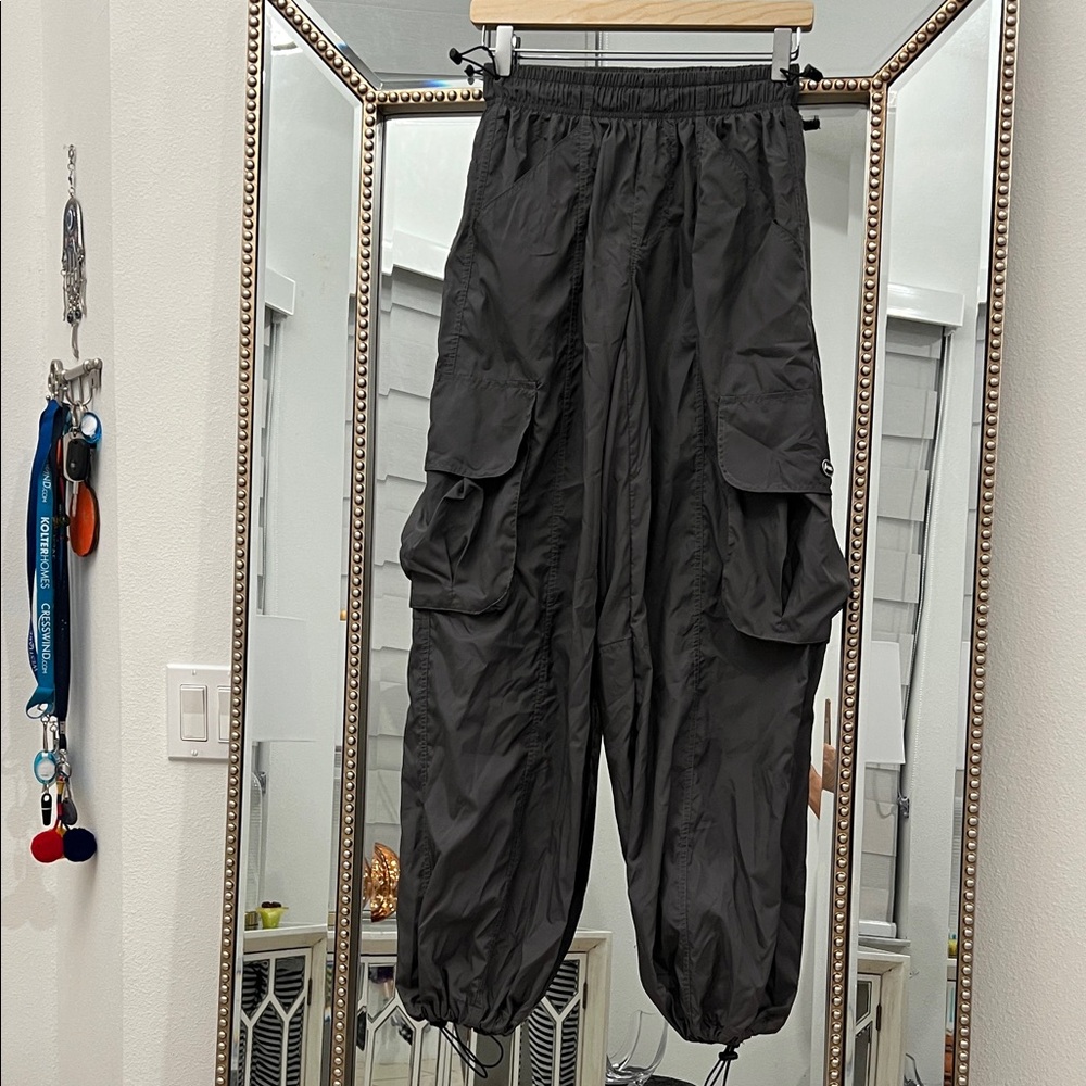 True & Co. Dark Gray Cargo Jumpsuit